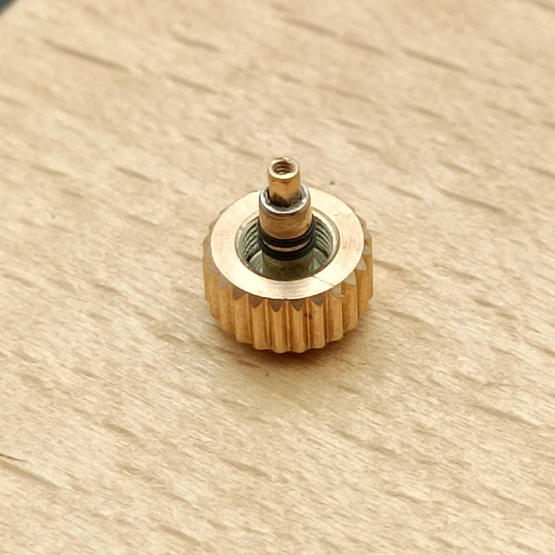 Screw-on case replacement crown, high-quality engraved and signed 'S', fits NH/35 and NH/36 movements, 3 styles with crown tube stem
