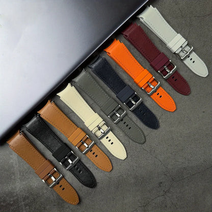 Genuine Leather Watch Strap for Samsung Galaxy Watch 7/FE/6/5/5pro/4 (40mm/44mm) Secure Buckle Classic Durable