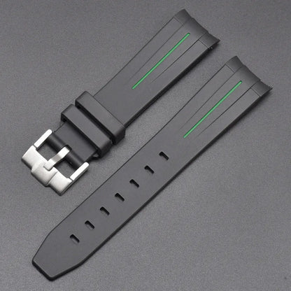 Curved End Rubber Strap for MoonSwatch, 20mm, for Men and Women, Waterproof Sport Watch Band