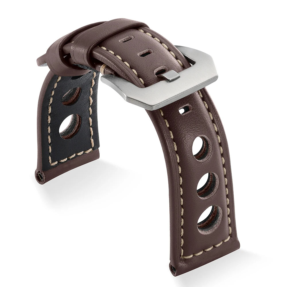 Bracelets de montre en cuir véritable 20mm 22mm 24mm 26mm, noir, bleu, marron, vintage, pour femmes et hommes