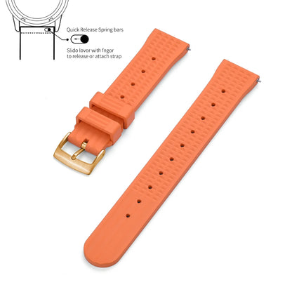 JUELONG – bracelets de montre en caoutchouc gaufré FKM, à dégagement rapide, étanche, Durable, en caoutchouc fluoré, 20mm 22mm, pour montre de plongée traditionnelle