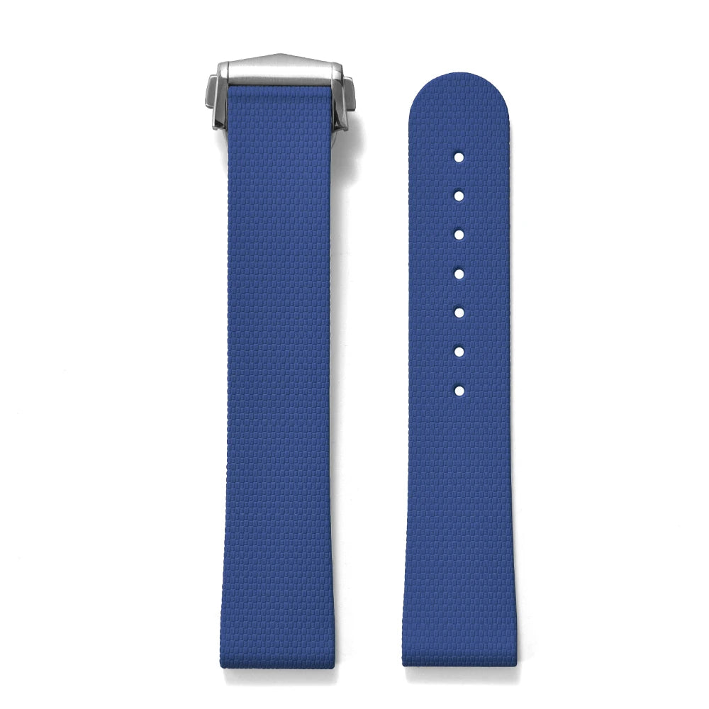 STAPELP suitable for Omega Swatch 20mm universal watch straps Black Blue FKM Rubber Quick Release Watch Band with Omega Folding Clasp