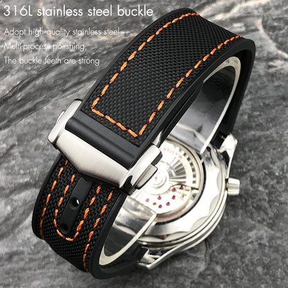 Nuovo cinturino per orologio bicolore adatto per Omega Planet Ocean Seamaster in gomma silicone nylon pelle cinturino per orologio 19mm 20mm 21mm 22mm