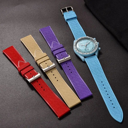 FKM Mosaic Rubber Watch Strap, 20mm 22mm, Quick Release, for Sport Diver, for Rolex Seiko Omega Cartier, Universal Belt