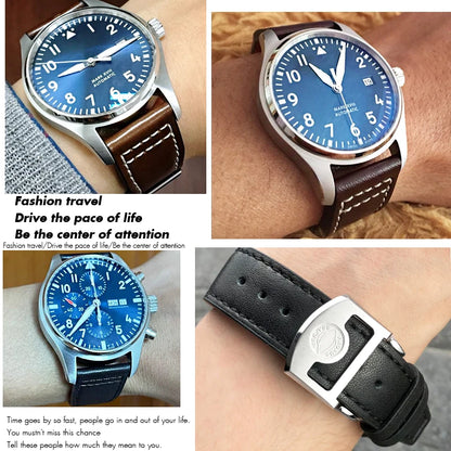 Cinturino di ricambio in pelle di vitello per orologio IWC Pilot, cinturino con fibbia déployante, cinturini da uomo, 20mm, 21mm, 22mm, PORTOFINO Mark18