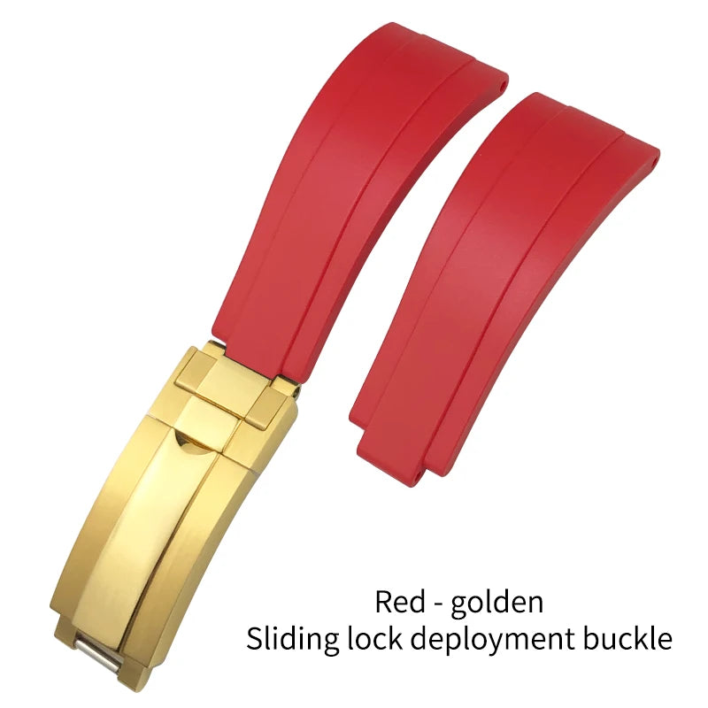 Natural Rubber Watch Strap for Rolex SUBMARINER Explorer Air King Deepsea, Soft Silicone Watch Band, High Quality, 20mm, 21mm
