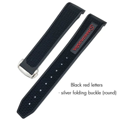 Bracelet de montre souple en caoutchouc et Silicone, 19mm 21mm 20mm, adapté à Omega Speedmaster 326, Seamaster 300, outils de Sport noirs