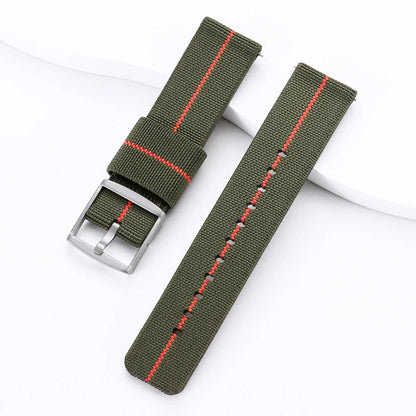 Quick Release Nylon Watch Strap, Black, Green, Blue, 20mm, for Omage Watches, Men's and Women's Canvas Sport Bracelet