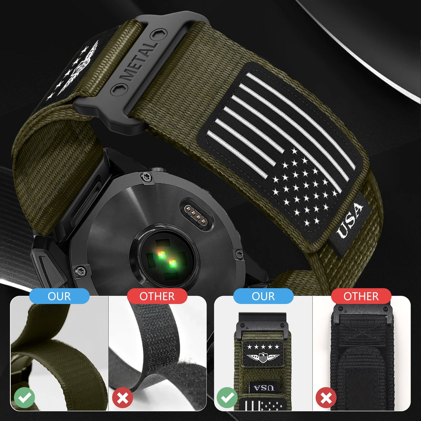 Cinturino a regolazione rapida, 20mm 22mm 26mm, per Garmin Fenix 8 7X 7 Pro Fenix 6X 6 5X 5Plus Tactix 7 Trail Loop, cinturino Fenix 8 fasce 47 51mm