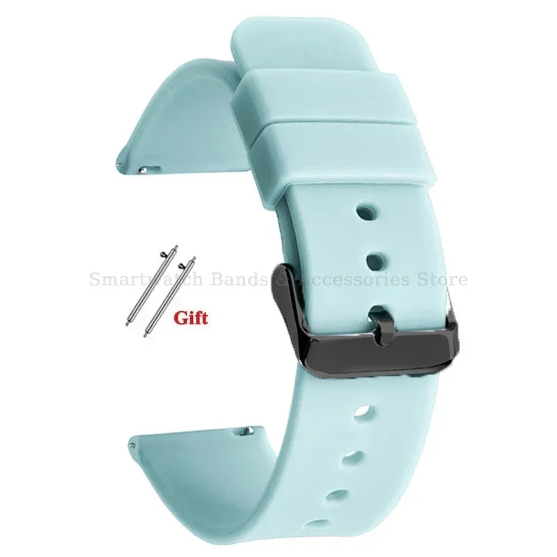 10mm 12mm 14mm 15mm 16mm 18mm 20mm 21mm 22mm 24mm Silicone Watch Band Quick Release Watch Strap for Men Women Universal Wristband