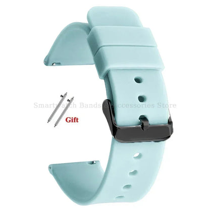 10mm 12mm 14mm 15mm 16mm 18mm 20mm 21mm 22mm 24mm Silicone Watch Band Quick Release Watch Strap for Men Women Universal Wristband
