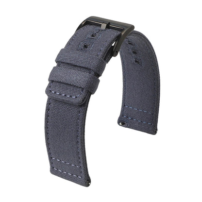 Quick-release nylon canvas watch strap, 18mm 19mm 20mm 22mm, brushed buckle, smartwatch accessories