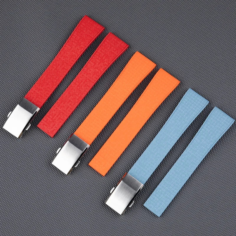 Bracelet de montre en caoutchouc fluoré FKM à texture pixel, 18/19/20/21/22mm, CTS, pour plongée traditionnelle, pour hommes et femmes
