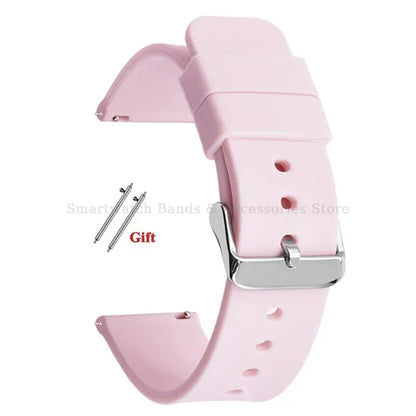 10mm 12mm 14mm 15mm 16mm 18mm 20mm 21mm 22mm 24mm Silicone Watch Band Quick Release Watch Strap for Men Women Universal Wristband