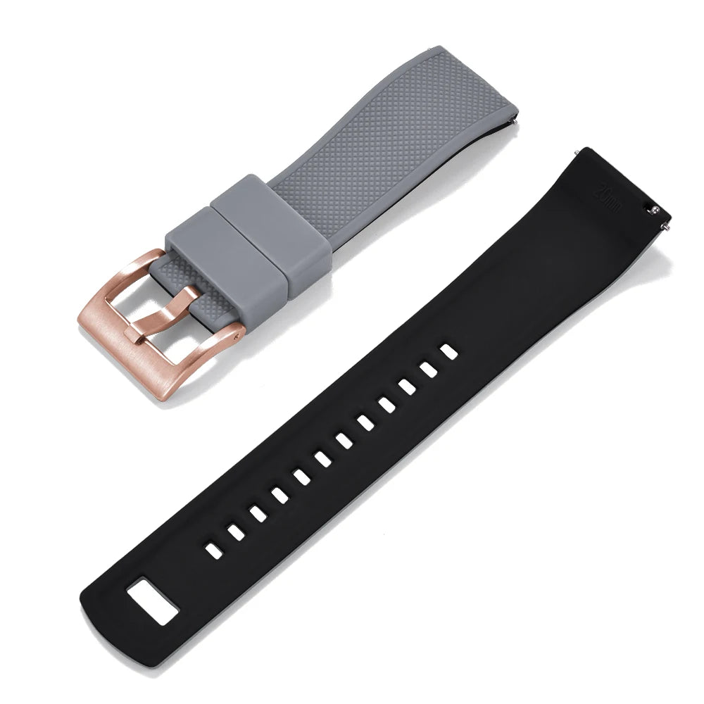 Nouveau bracelet de montre en Silicone Double couleurs personnalisé à dégagement rapide 20mm 22mm bracelet de montre doux Durable bracelets de montre de remplacement ceintures