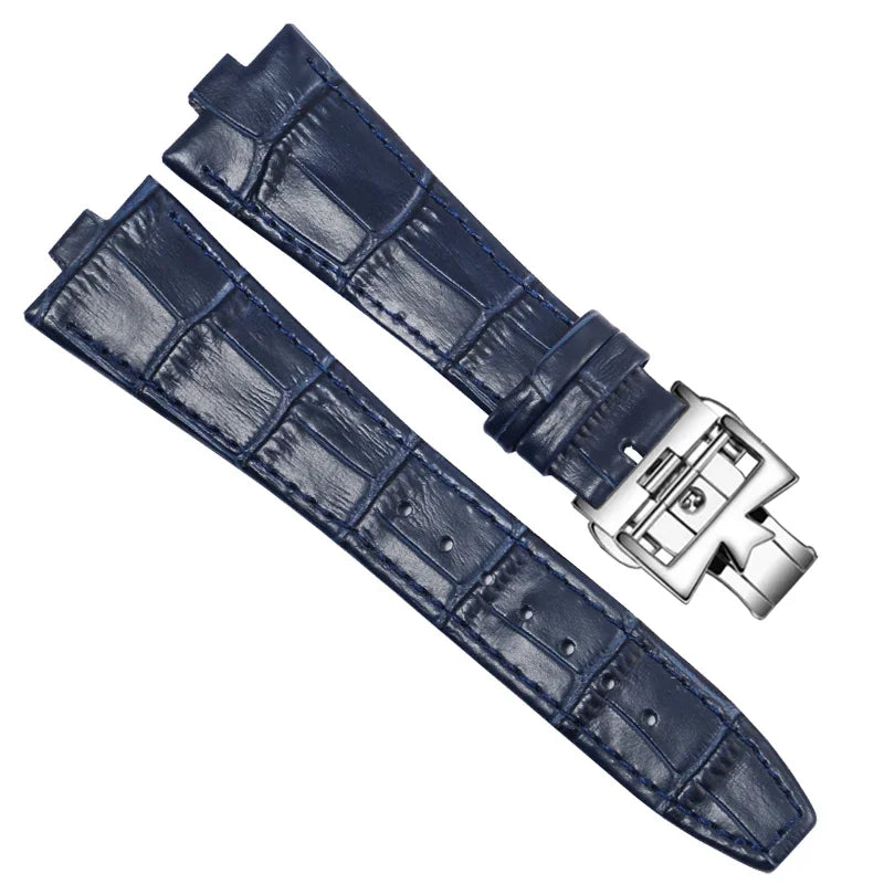 Echtleder-Uhrenarmband für Vacheron Constantin OVERSEAS, Serie 4500V 5500V P47040, Edelstahlstruktur, Herren-Uhrenarmband, 25x8