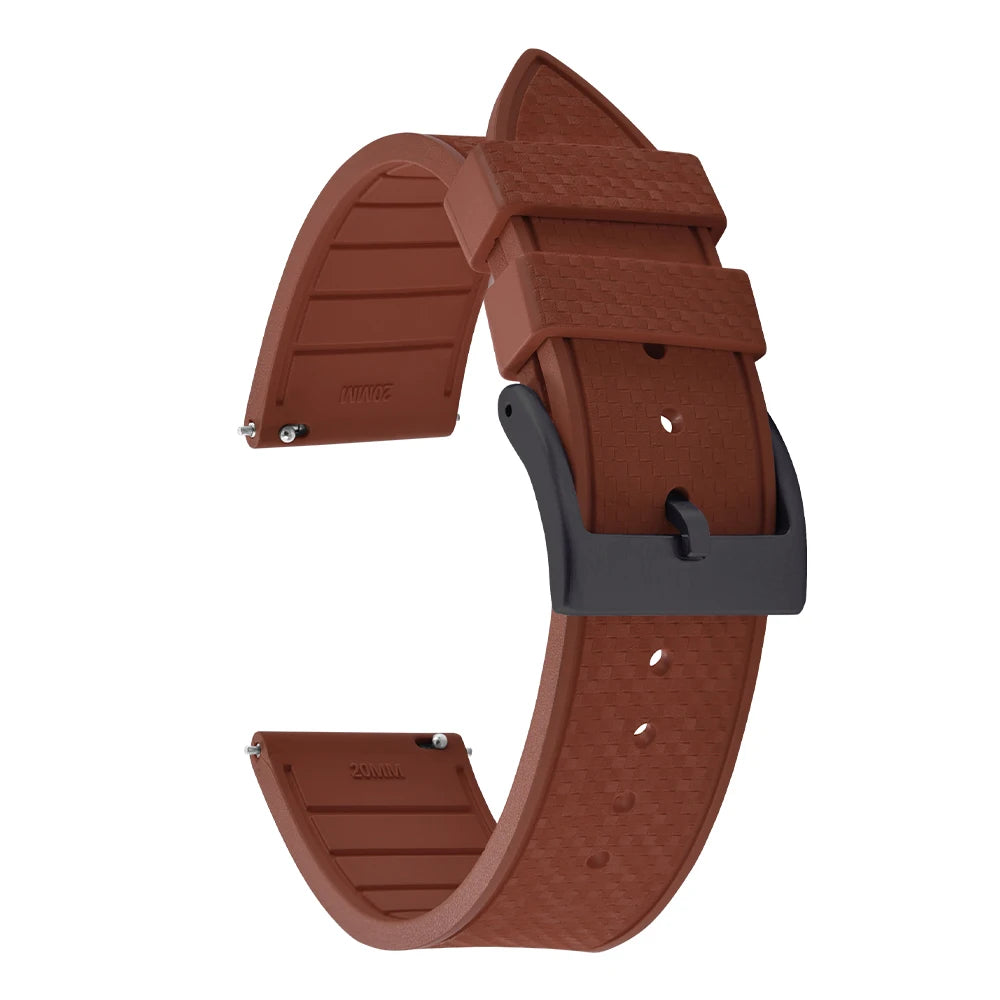 20MM 22MM supprime des bracelets de montre en caoutchouc fluoroélastomère/FKM mosaïque pour hommes femmes-bracelet de Sport étanche de remplacement à dégagement rapide