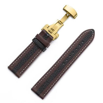Cinturino colorato in vera pelle di vitello 22mm 20mm per orologio Seiko, cinturino per orologio Omega Business con fibbia a farfalla
