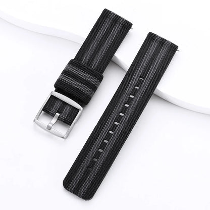 Quick Release Nylon Watch Strap, Black, Green, Blue, 20mm, for Omage Watches, Men's and Women's Canvas Sport Bracelet