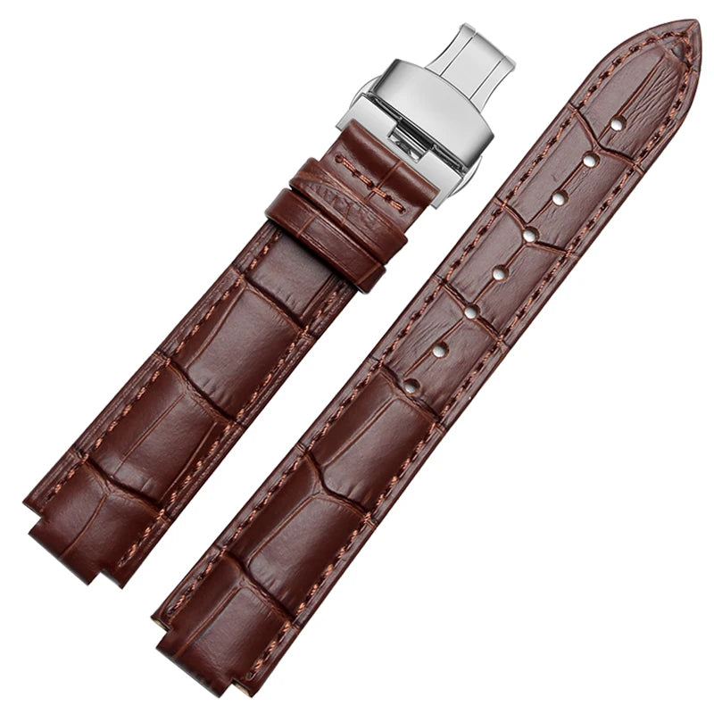 Bracelet de montre en cuir véritable pour ceinture à bouche convexe, 14x8mm, 16x8mm, 18x11mm, 20mm, accessoires de montre