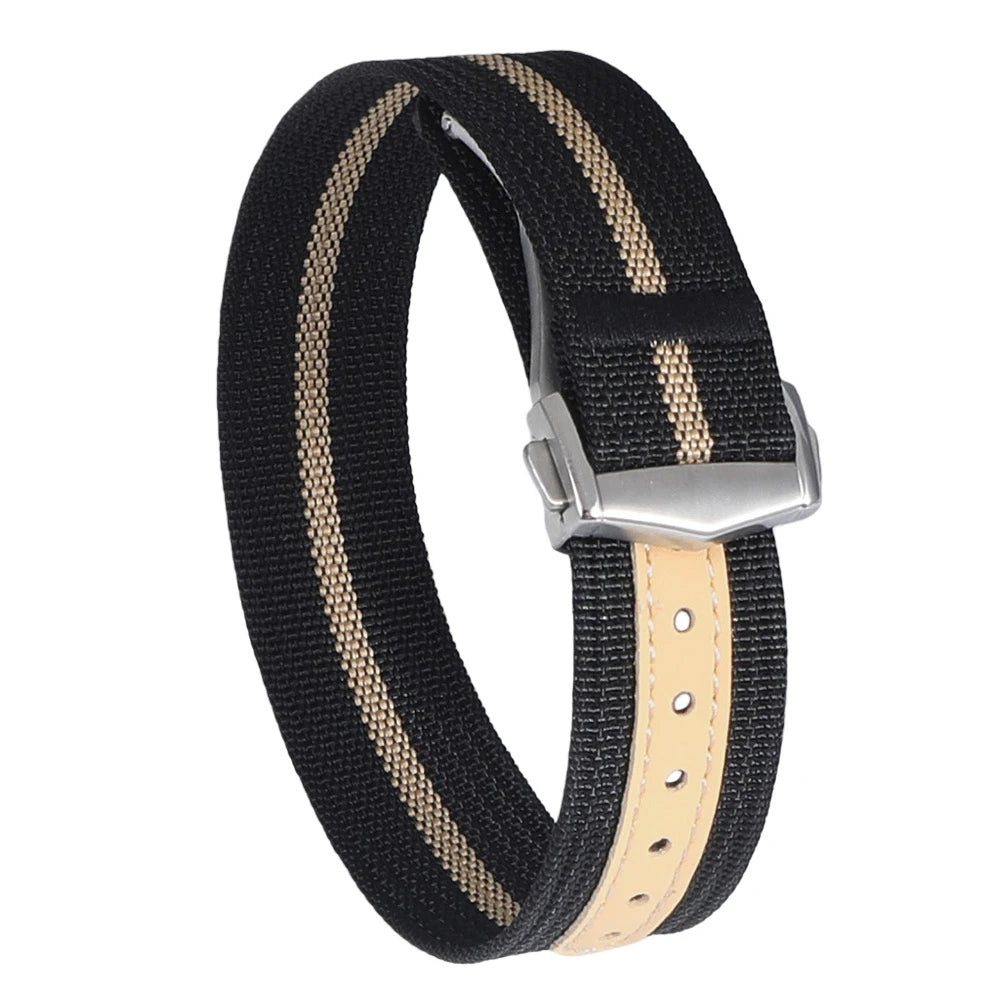 Canvas and Nylon Watch Strap, 20mm 22mm, for Omega X Swatch MoonSwatch, for Seiko, for Men and Women, Sport, Waterproof, Folding Buckle