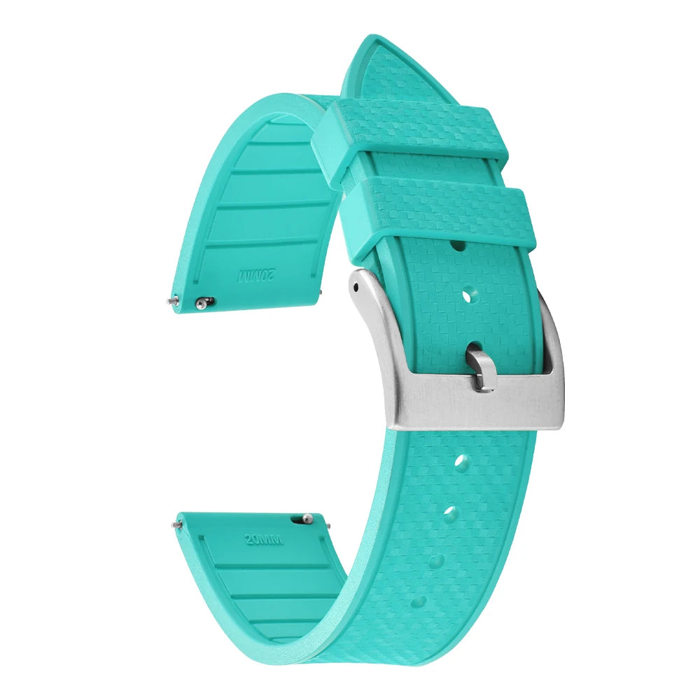 20MM 22MM supprime des bracelets de montre en caoutchouc fluoroélastomère/FKM mosaïque pour hommes femmes-bracelet de Sport étanche de remplacement à dégagement rapide