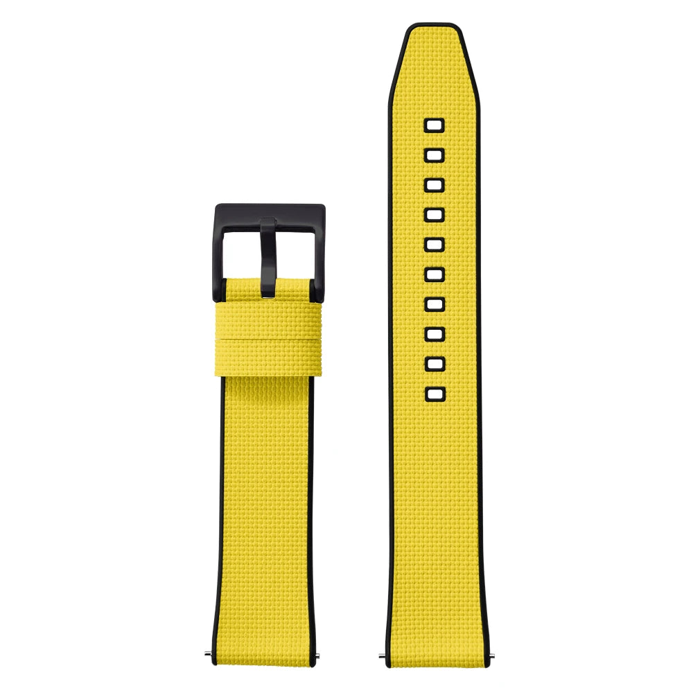 Cinturino in gomma FKM in tela per vela 18mm 19mm 20mm 21mm 22mm 24mm, top FKM a sgancio rapido + base FKM, vestibilità perfetta, cinturino universale piatto per orologio