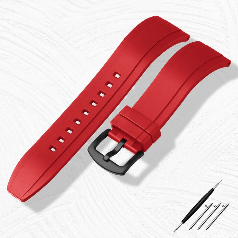 Extended Rubber Watch Strap for Watches, Waterproof Band, Quick Release Bar, Rolex JEAN, Seiko, Tissot, Huawei, 20mm, 22mm