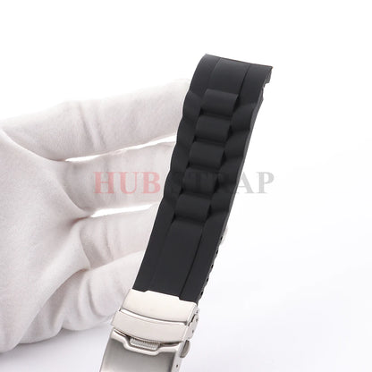 18mm 20mm 22mm 24mm 26mm Curved End Silicone Watch Band Folding Buckle Sport Strap for Men Women Replacement Bracelets