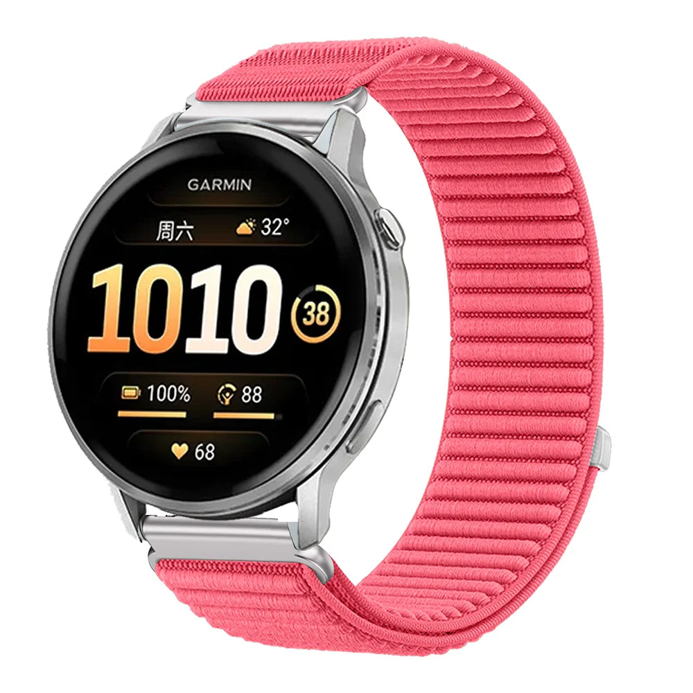 Cinturino in nylon da 20 mm 22 mm per Garmin Forerunner 255 265 970 165 55/Active 6 5, Correa Garmin Venu 4 3 45 mm/Vivoactive 5
