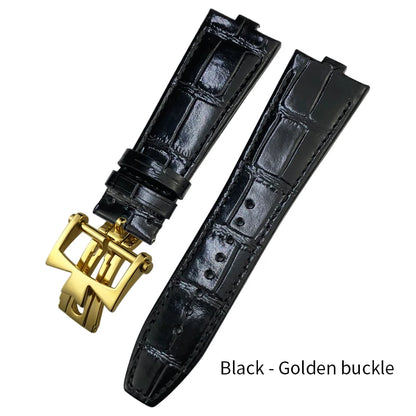 Bracelet de montre en cuir à démontage rapide 24x7mm pour Vacheron Constantin Overseas 4300V 4500V 5500V, bracelet de montre étanche noir et marron