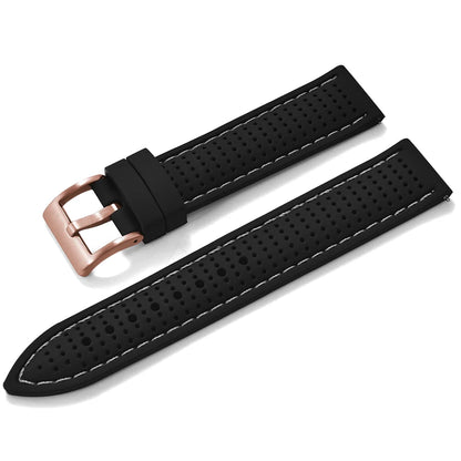Bracelet de montre sport en silicone à dégagement rapide - Bracelet en caoutchouc souple respirant et imperméable, ajustement universel 18 mm 20 mm 22 mm pour hommes et femmes