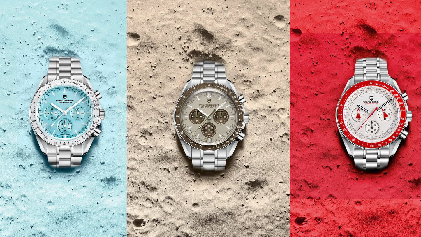 Orologio da uomo Moon 40mm con cronografo al quarzo - PAGANI DS N Tribute CK2998 Retro Sport