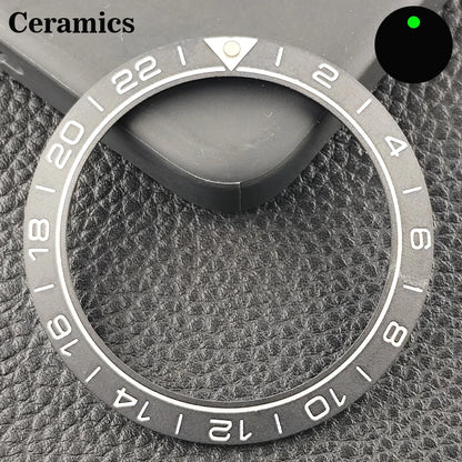 Insert de lunette incliné en céramique/aluminium 41.5mm x 32.7mm, adapté au remplacement de lunette de montre pour hommes, accessoires de montre