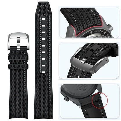 Per Swatch X Omega Joint MoonSwatch 20mm Cinturino a Sgancio Rapido Uomo Donna Estremità Curva Trama Silicone Gomma Cinturino Orologio Bracciale Strumento
