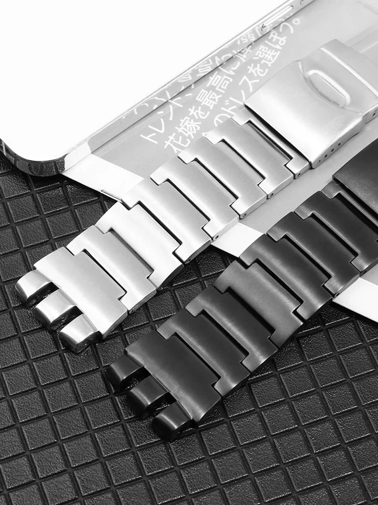 Bracelet de montre en acier inoxydable, solide, 23mm, argent noir, pour Swatch hommes, Irony, grande taille, boucle pliante, accessoires
