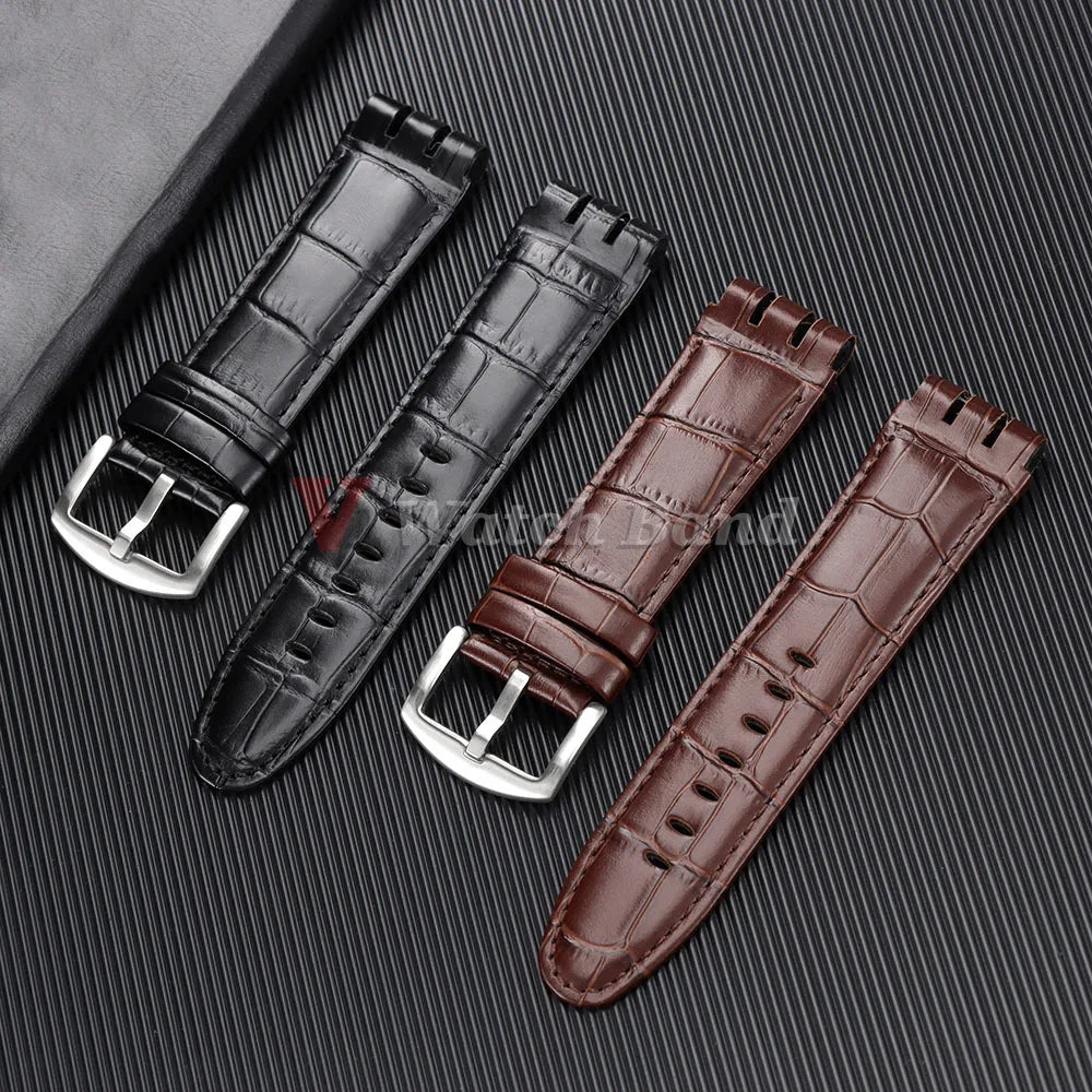 Genuine Leather Watch Strap for Swatch, 23mm, YOS440 413 424 440 447 448 449, Men's Sport Bracelet, Watch Accessories