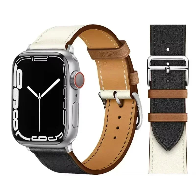 Bracelet de montre en cuir pour bracelets de montre Apple 46mm 44mm 41mm 45mm 38-42mm 40mm 49mm bracelet iWatch série 10-Ultra 9-8-7-SE-6-5-4-3