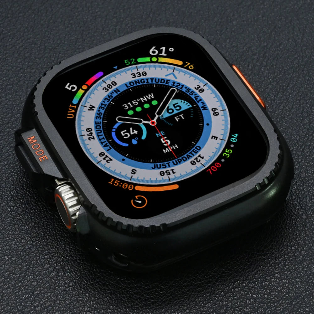 Boîtier métallique pour Apple Watch Ultra 3/2 49mm 11 10 46mm 9 8 7 45mm, protecteur en alliage d'aluminium pour Iwatch SE 44mm, couvercle de pare-chocs robuste