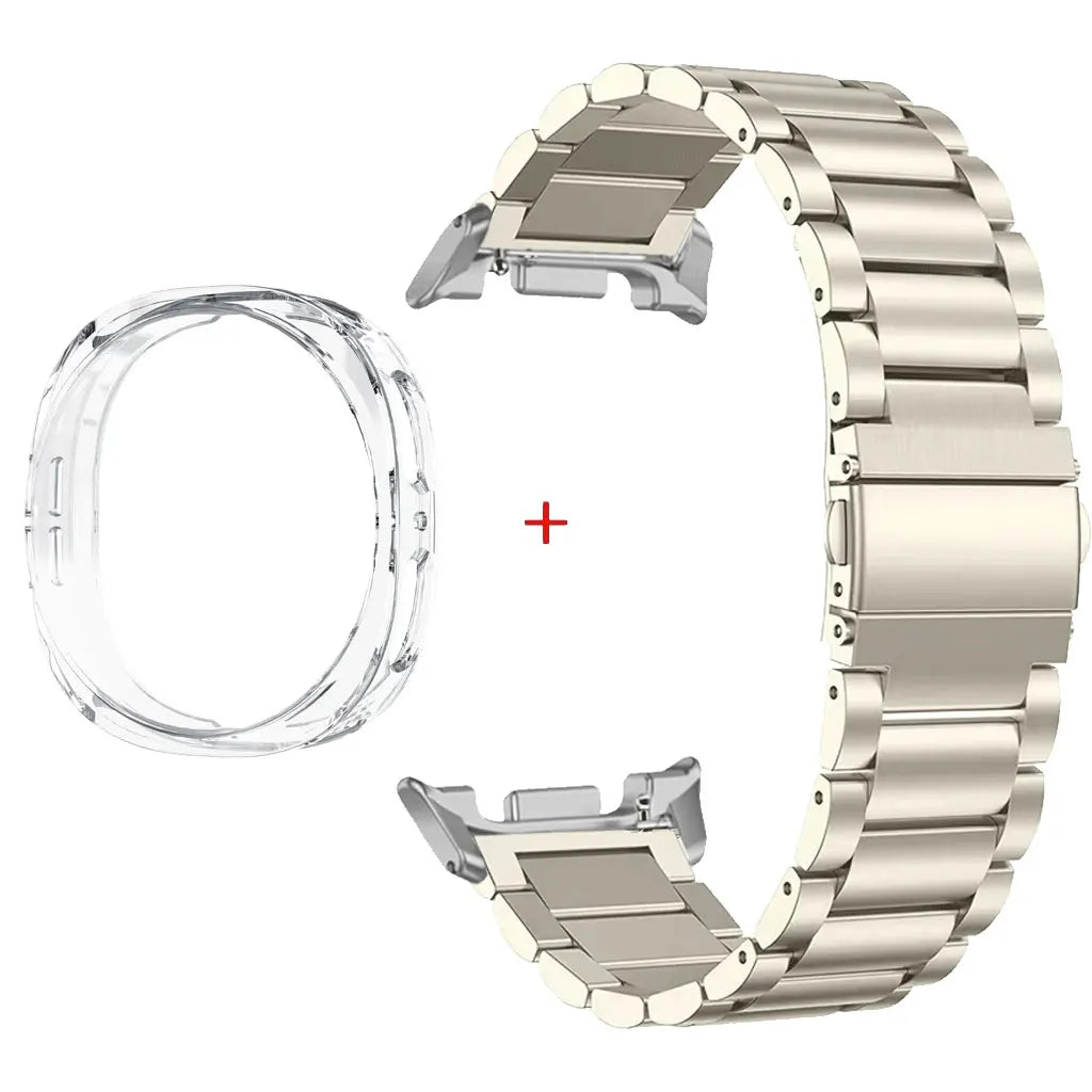Stainless Steel Watch Band + Case for Samsung Galaxy Watch 8 40mm 44mm, Full Cover Metal Strap