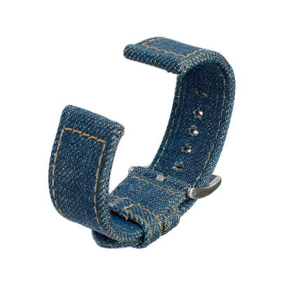 22mm Denim hommes bracelet de montre à dégagement rapide bleu vintage toile coton Jeans Denim bracelets de montre