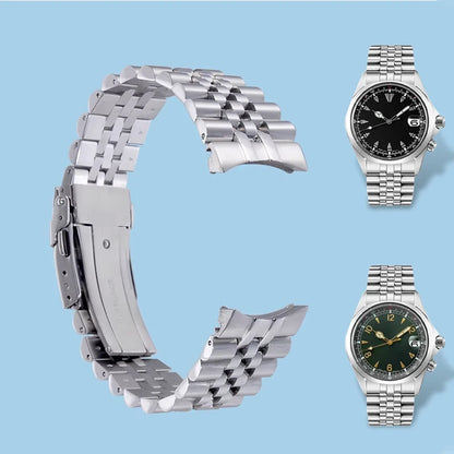 Bracelet S-REFIT Jubilee 20mm pour Seiko Prospex Alpinist SPB115 117 121 123 209 SARB013 15, bracelet en acier inoxydable à extrémités courbées solides