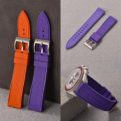 20MM 22MM supprime des bracelets de montre en caoutchouc fluoroélastomère/FKM mosaïque pour hommes femmes-bracelet de Sport étanche de remplacement à dégagement rapide