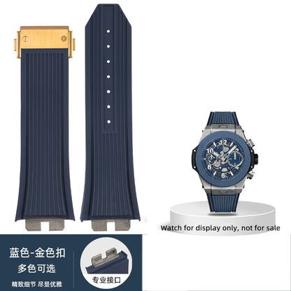 Cinturino per orologio Hublot Big Bang da uomo, cinturino in gomma fluorurata, giunto in acciaio inossidabile, a sgancio rapido, 411, 411, 421