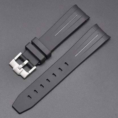 Curved End Rubber Strap for MoonSwatch, 20mm, for Men and Women, Waterproof Sport Watch Band