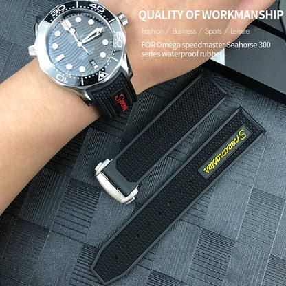 Uhrenarmband aus Naturkautschuk für Herren, Uhrenarmband für Omega Speedmaster Seam84300, weiches Silikon, Moonwatch S, 20 mm, 19 mm, 21 mm, 22 mm, 18 mm