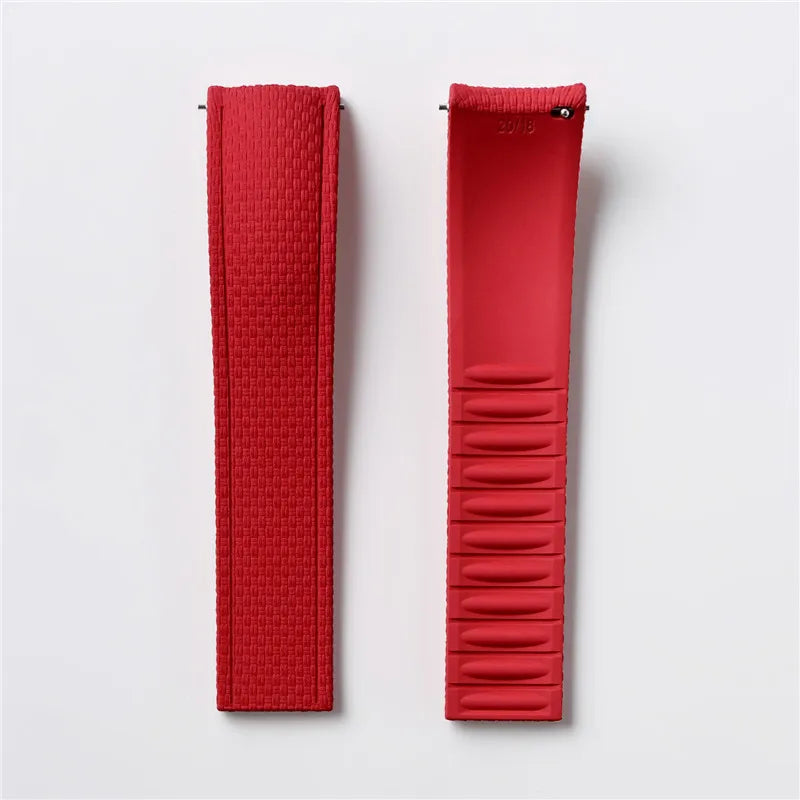 Bracelet de montre en caoutchouc fluoré FKM 18/19/20/21/22/24 mm avec boucle déployante universelle pour hommes, bracelet de remplacement CTS pour Seiko et Omega
