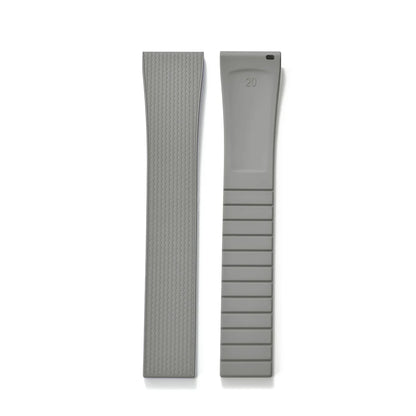 Cinturini per orologi in gomma Delugs CTS Fkm da 20 mm con fibbia a farfalla, 4 colori, texture unica, cinturino per orologi a sgancio rapido per orologi di marca