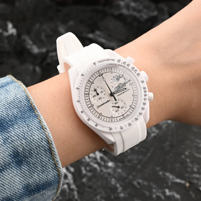 Cinturino in gomma TPU per Omega X Swatch MoonSwatch, ad ansa curva, in silicone, a sgancio rapido, da 20 mm, per cinturino per orologio planetario Snoopy