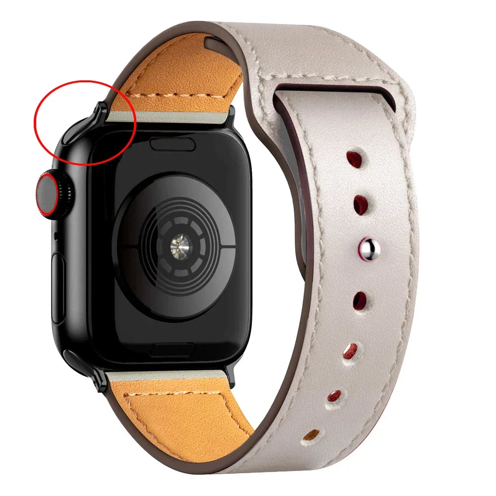 Cinturino in pelle per Apple Watch, Ultra 3, 49mm, 46mm/42mm, 41mm/45mm, 44mm, 40mm, iWatch serie 11 10 9 8 7 4 5 6 se